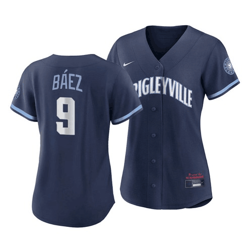 Women's Chicago Cubs #9 Javier Báez 2021 Navy City Connect Stitched Jersey